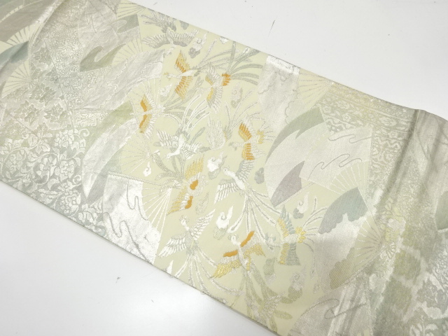 JAPANESE KIMONO / ANTIQUE FUKURO OBI / SILK / WOVEN PHOENIX